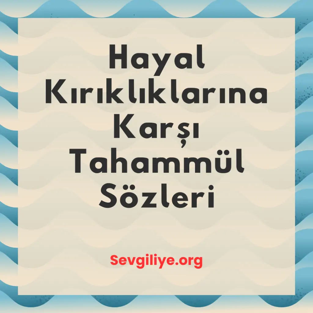 Hayal Kırıklıklarına Karşı Tahammül Sözleri